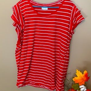 Maurices ruffle sleeve striped top sz 4X